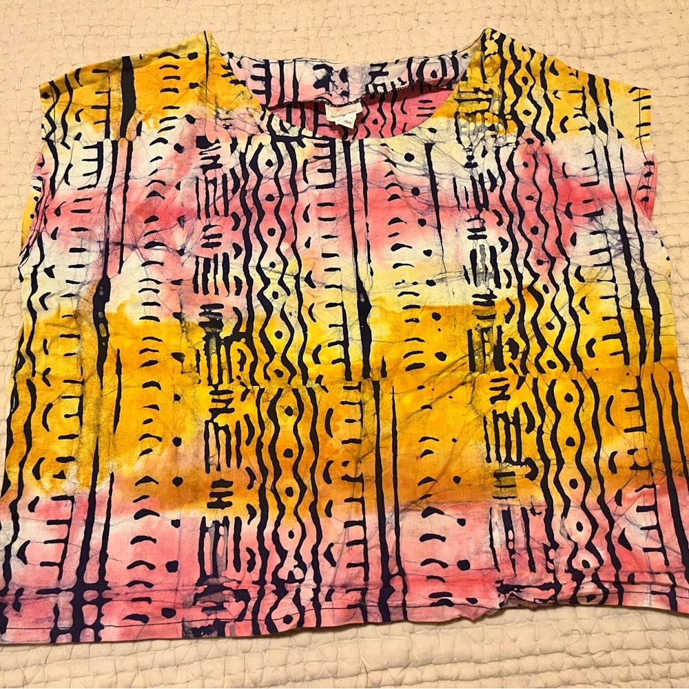 Batik Global Mamas Yellow and Pink Women's Top